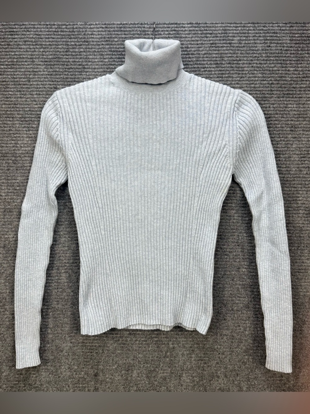Banana Republic Light Gray Small Ribbed Turtleneck Sweater Stretch